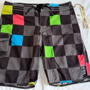 Vans The Era Stretch Checkered Multi-Color Boardshorts Bathing Suit Swim Trunks